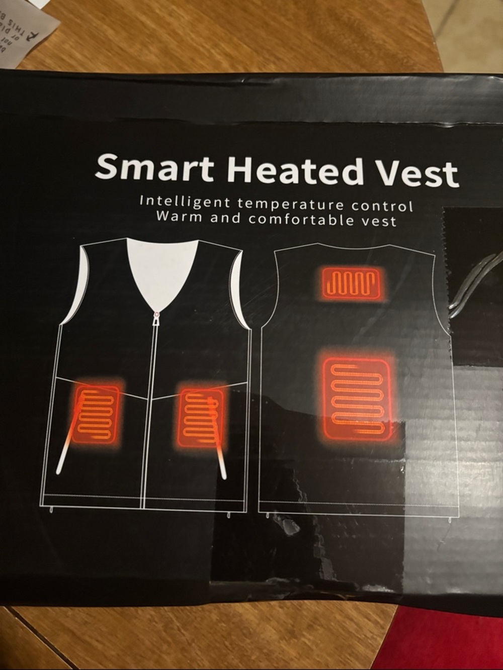 Unisex Smart Heated Vest in Black - Heated Panels Illustration